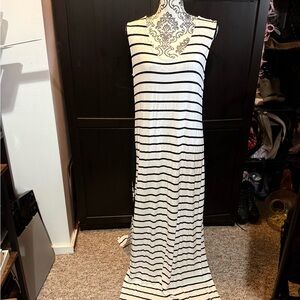 Apt. 9 Black and White Striped Maxi Dress